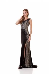 Robe de cocktail longue noire sexy et moderne à marseille