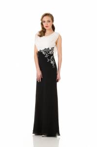 Robe longue noire et blanche de cérémonie à marseille