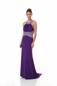 Robe de cocktail longue bleue avec strass marseille paca