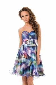 Robe de cocktail bustier impimé
