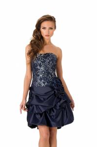 Robe de cocktail bustier bleu