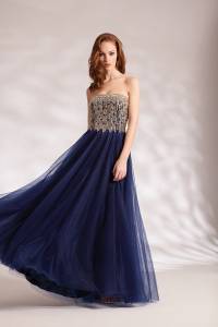 robe longue bustier bleu marine pour soirée ou cérémonie marseille paca