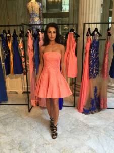 robe rose saumon bustier courte pour soirée ou cocktail marseille paca