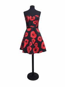 Robe courte rouge et noire pour soirée ou cérémonie à Marseille paca
