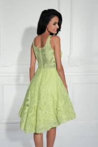 robe dentelle et cristal pour mariage et cérémonie , collection 2016 corizzi , 459 € , vert anis , blanc ou rose