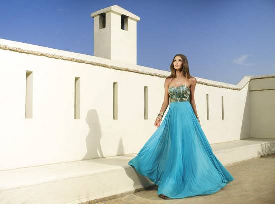 robe bustier bleu turquoise pour cocktail marseille paca