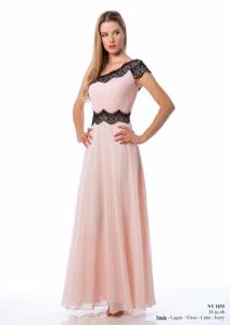 Robe de soirée longue asymétrique nude - 5 coloris disponibles du 38 au 48 martigues