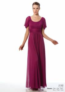 Robe longue de soirée en mousseline - taille S à 3XL en 7 coloris