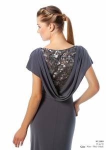 Robe longue de soirée grise dos en dentelle - Du 38 au 50 en 4 coloris