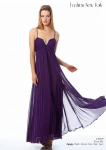 Robe longue de soirée à brettelles violette - 6 coloris - XS à 4XL
