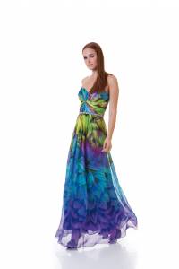 Robe de soirée bustier multicolor