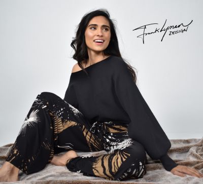 frank lyman pantalon large et pull bateau