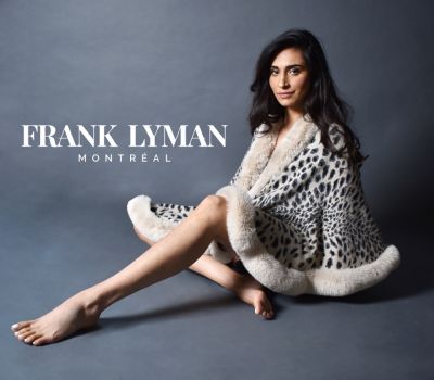 frank lyman poncho fourrure et leopard