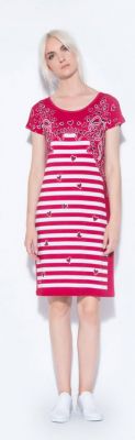Ananke robe rouge rayures