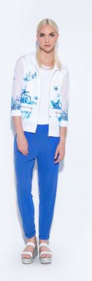 Ananke pantalon bleu et veste blanche