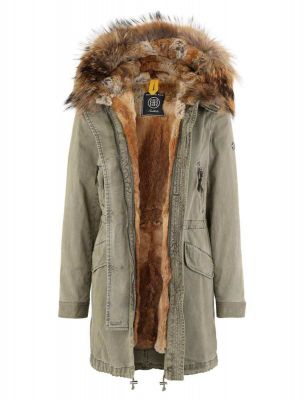 manteau longue kaki col fourrure blonde n0 8