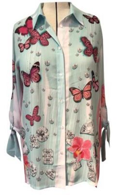 chemise imprimée bleu