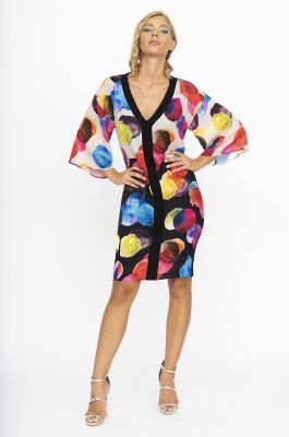 Eroke robe couleur longue manche