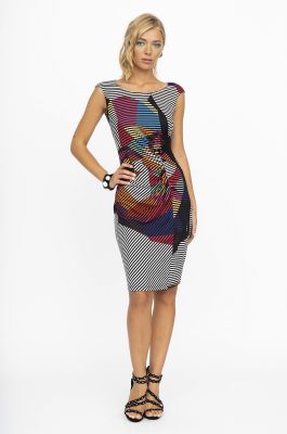Eroke robe courte grise et rouge