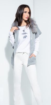 gilet fourrure gris Fuego Woman