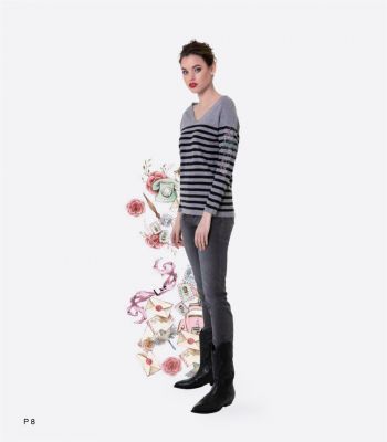 Fuego Woman pull rayé