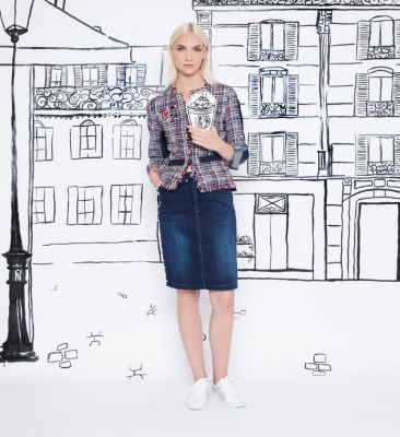 jupe jeans bleu