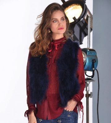 leslie monte carlo gilet sans manche bleu