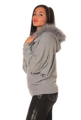 leslie monte carlo gris capuche fourrure