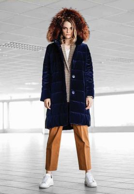 manteau long bleu