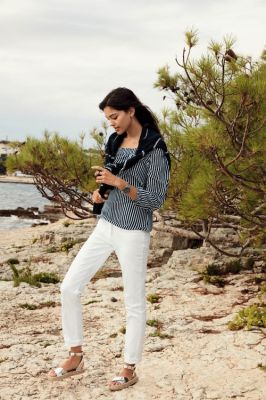 Pantalon blanc femmes collection printemps été 2018