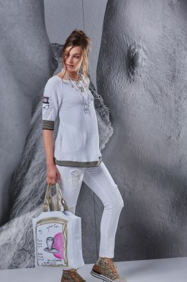 Pantalon blanc femmes collection printemps été 2018