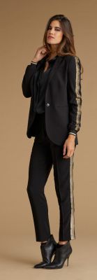 Pantalon noir avec bandes dorées