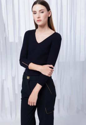pull bleu col v