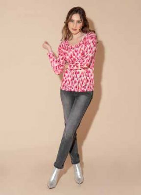 pull motif fleuri