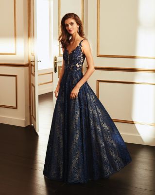 Robe bleu cérémonie soirée  collection printemps été 2020