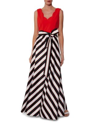 robe soirée imprimée rouge et noire