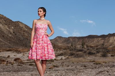 cérémonie robe courte rose