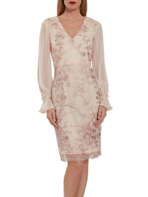 robe soirée nude motif fleur