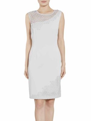 robe courte de cocktail blanc cassé profil