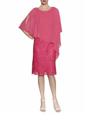 robe courte de cocktail rose et dentelle collection 2017