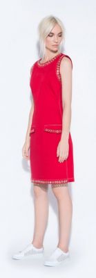 robe courte sans manche rouge