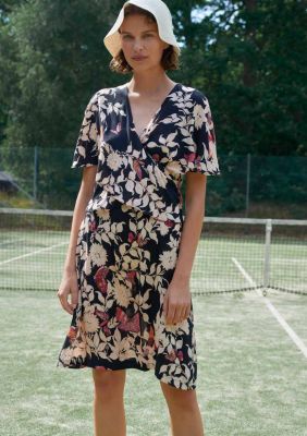 robe courte imprimée fleurs