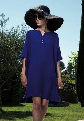 robe courte habillée bleu