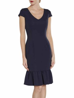 robe de soirée courte et grise col en v