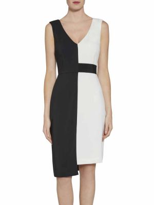 robe de soirée courte noire et blanche profil