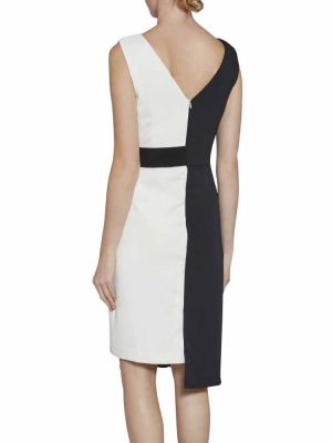 robe de soirée courte bicolore, noir et blanche