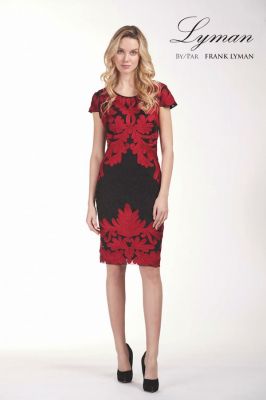 robe habillée noire et rouge