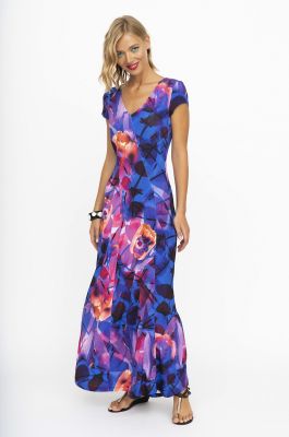 robe longue couleur bleu