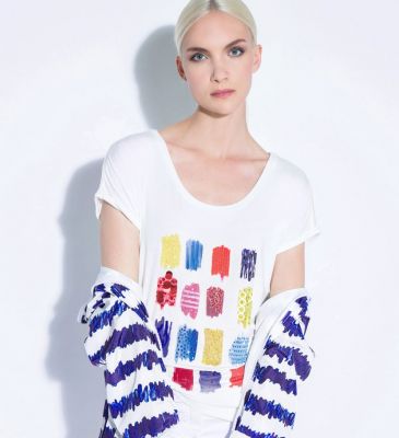 t-shirt femme blanc et couleur