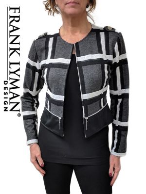 veste courte à carreaux